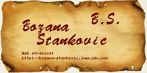 Božana Stanković vizit kartica